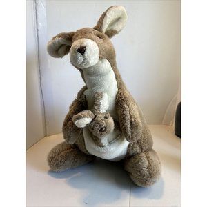 15" KANGAROO + JOEY Plush Westcliff Collection Stuffed Animal Vintage KOREA Toy